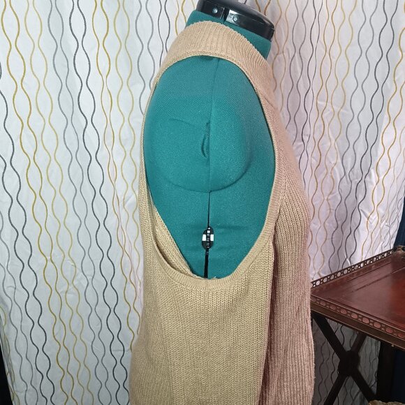 1 State Revolve Cold Shoulder Beige Sweater XL - Picture 6 of 7